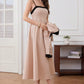 Women's Autumn Color Blocked Round Neck Long Sleeved Jacket And Camisole Skirt
