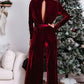 Women's Solid Color Fashion Elegant Velvet Jumpsuit