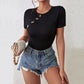 New Summer Women's Clothes Tight-fitting Solid Color European And American Knitted Jumpsuit