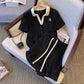 Polo-neck Top And Shorts Two-piece Set