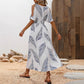 Tropical Floral Print V-neck Split Dress For A Vacation Vibe