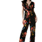 Foliated Slim Floral Print Jumpsuit