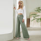 Pantalon droit à jambes larges et élastique, taille haute, décontracté, tendance, pour femme