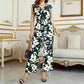 Fashion Floral Women's Printed Wear Sleeveless V-neck Pocket Jumpsuit