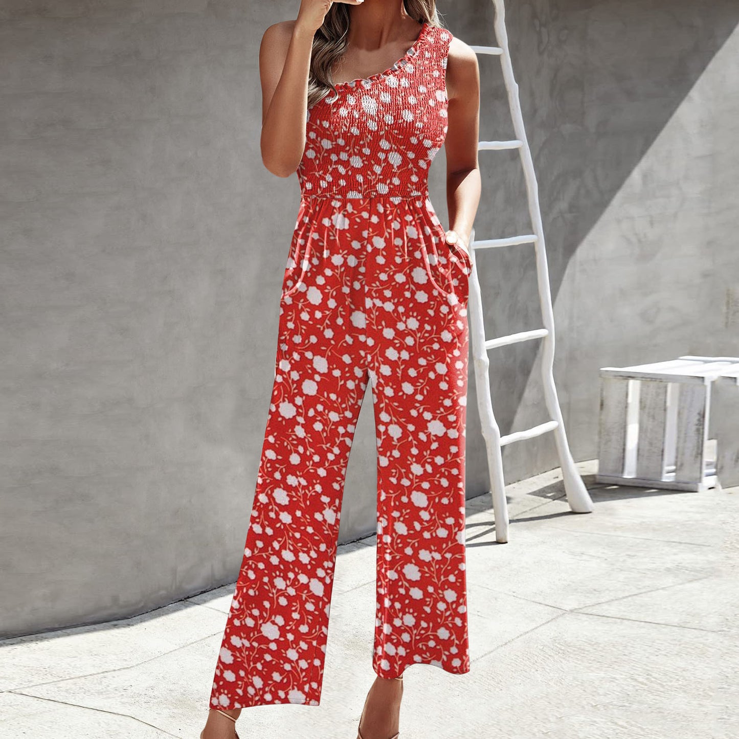 Women's Fashion Jumpsuit Cross-Shoulder Top