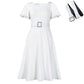 High-waisted Solid-color Elegant European And American-style Dress