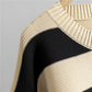 Stylish Eye-catching Short Striped Sweater Two-piece Set