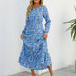 Womens Versatile Round-neck Floral Chiffon Dress