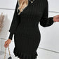 Fashion Women's Clothing Temperament Twisted Waist Solid Color Dress