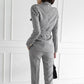 Women's two-piece plaid suit