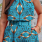Ensemble haut sans manches imprimé et short imprimé avec ceinture