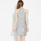 Cold-shoulder Sleeveless Sequined Women's Clothing Dress