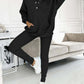 Casual Hooded Sweater Thickened Thread Fitted Vest Pants Three-piece Set