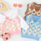 Autumn College Style Girls' Sweater Vest Vest Shirt Three-piece Set