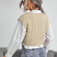 V-neck Knitted Vest Sweater Vest Sleeveless Waistcoat Women's Sweater Twist
