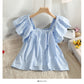 Women's Small Short One-shoulder Loose Collarbone Loose Top