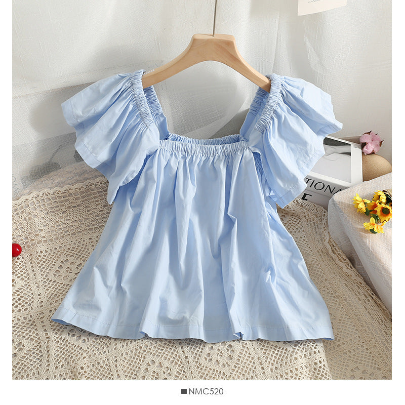 Women's Small Short One-shoulder Loose Collarbone Loose Top