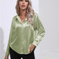 One Button Satin Shirt Temperament Long Sleeve Shirt