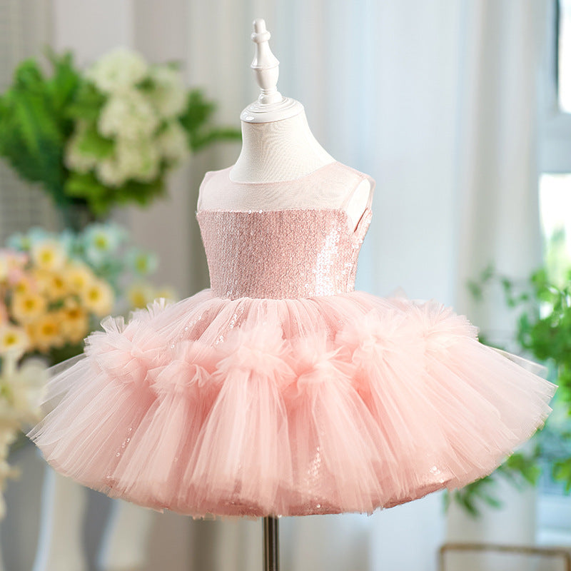 Children's Sequined Sleeveless Girl Princess Dress