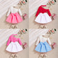 Bow Ruffled Dress Two-piece Set
