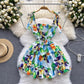 New Summer Womens Slimming A-Line Slip Dress With A Square Neck