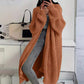 Cardigan long tricoté avec poches, manteau à manches lanternes tendance et polyvalent