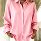 Women's Long-sleeved Lapel Plaid Button Shirt Top