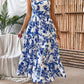 Sleeveless Lace Printing Fashion Midi Dress