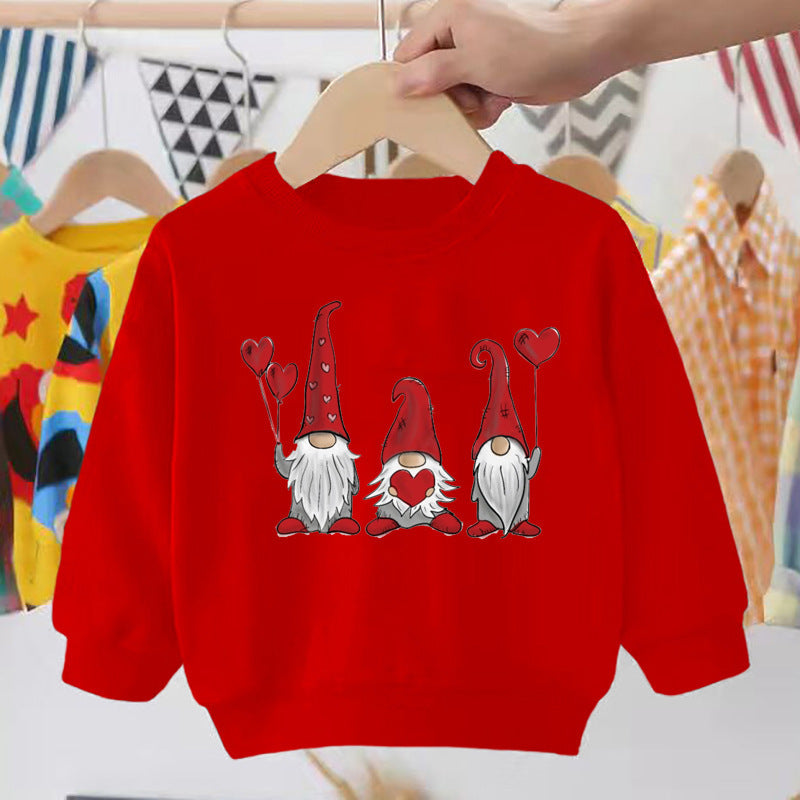 Pull pour enfant imprimé Père Noël, bonhomme de neige, élan