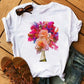 T-shirt Kawaii Verre à Vin Rose Gold