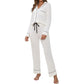 Buckle Soft High Waist Lace-up Straight-leg Pants Suit