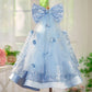 Girls' Creative Blue Sequins Puffy Gauze Princess Dress