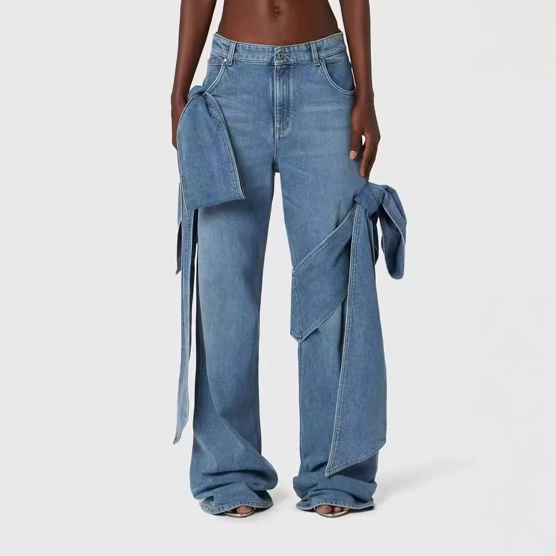 Camisole Tube Top Denim Trousers Suit