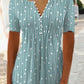 Chemise d'été à manches courtes et col en V pour femme