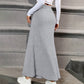 Women's Simple Commuting Pencil Skirt Autumn Winter New Versatile High Waist Flowy Long Skirt