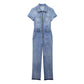 Fall 2023 European And American Style Long Denim Jumpsuit