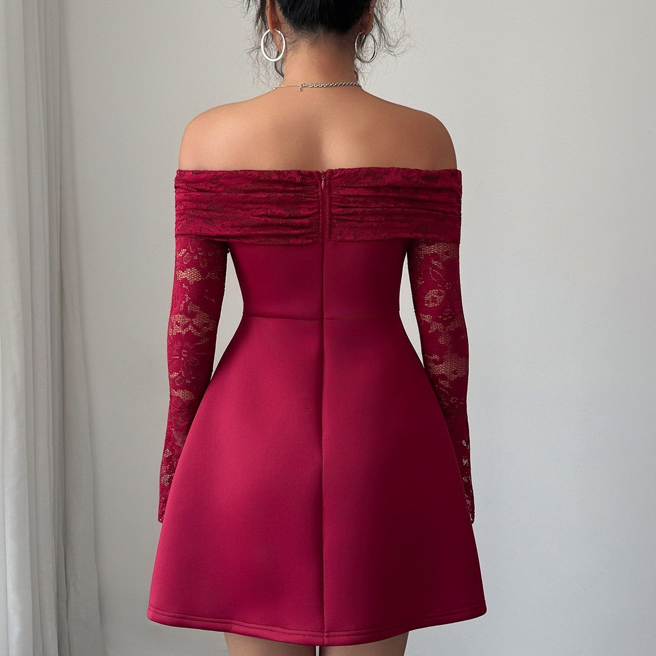 Lace Long Sleeve Maxi Dress Women's Clothing