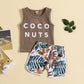 Children's Summer Clothing Casual Letter Print Short-sleeve Cartoon Shorts Suit