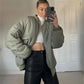Same Loose Zip Cotton-padded Coat Flight Jacket