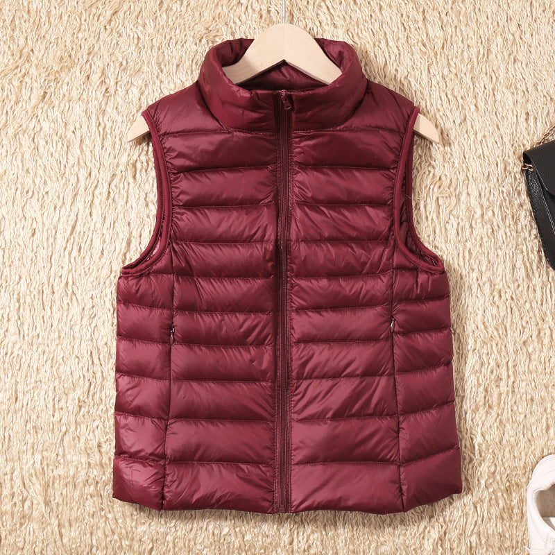 Lightweight down jacket women's Vest Short Size Large