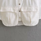 Fall Women's Clothing Double Pocket Decorative Denim Top