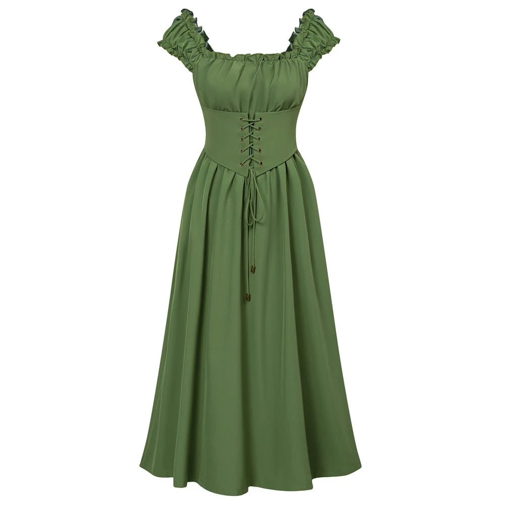 Waist-tight Dress Renaissance Medieval Party Cos Costume