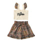 Camisole Suit European And American Plaid Shorts Summer Two Piece Children's Clothing