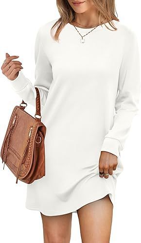 Back Fold Pocket Long Sleeve Sweater Dress
