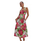 Spring New Sleeveless Backless Halter Square Collar Sling Dress
