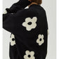 Women's V-neck Three-dimensional Applique Thin Floral Knitwear Jacket