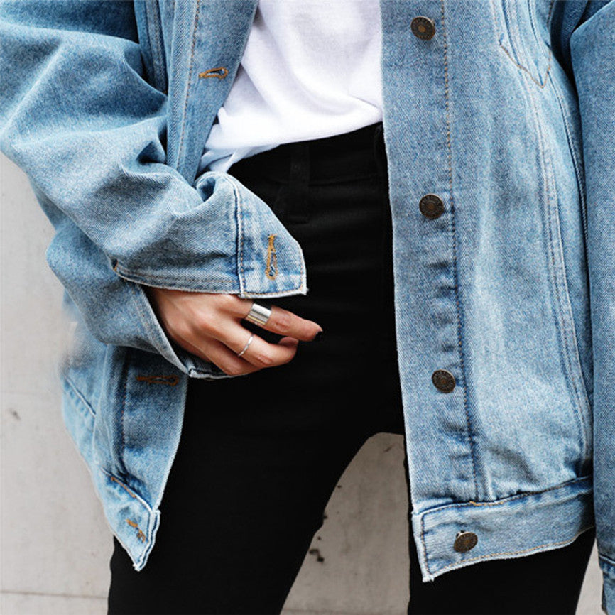 Women's long-sleeved denim jacket