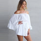 One-shoulder ruffled flared sleeve jumpsuit