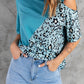 Crew Neck T-Shirt Women's Print Leopard Casual Short Sleeve Top