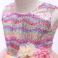 Children's Colorful Puffy Yarn Cake Dress